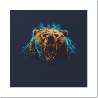 Lightning bear animal Posters and Art